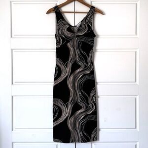 Vintage Y2K Charlotte Russe Fitted Sheath Dress Small Black 90s Party Date Night